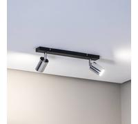 HELAM Tune II ceiling lamp, black/chrome, metal, 2-bulb, GU10