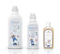 Helan Bollicine - Set Baby Shampoo & Body Wash 250ml with Chamomile & Marigold + Laundry Set with Laundry Detergent Liquid for Baby Clothes 1L & Concentrated Fabric Softener with Aloe Vera 500ml