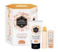 Helan, Dolcezza Line - Women's Gift Set with Lip Balm Stick and Hand and Nail Cream - Beauty Set with Cocoa Butter and Lip Balm with Sweet Almond Oil and Shea Butter, Made in Italy