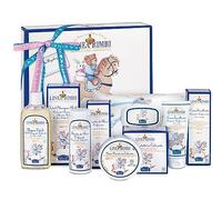 Helan, Linea Bimbi - Dolce Benvenuto Baby Bathing Set with Shampoo Baby Bath Foam 250ml, Rice Starch Baby Bath 75gr, Baby Wipes 60Pcs, Diaper Change Cream 100gr, Cream 100ml