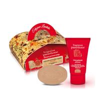 Helan Panettone - Christmas Gift Set Women with Hand Cream with Butter, Vitamin C & E 50ml + Vegetable Soap Bar with Vitamin E & Sweet Almond Oil Ideal as Hand Soap 75g, Gifts for Women Made in Italy