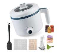 Helangel Candle Wax Melting Pot,Wax Melter Kits for Candle Making,1.7L Electric Wax Melting Pot with Pouring Spout Wicks, Wick Stickers, Centering Device, Spoon, Candle Making Kits,UK Plug