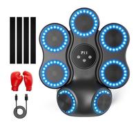 Helangel Music Boxing Machine, Interactive Smart boxing machine adult Kids with Gloves, 11 Modes & 9 Speed, LED Rhythm Effects, Shock Absorption, Wall Mounted punching machine for Home, Office, Gym