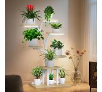Helangel Plant Stand Indoor With Grow Lights,43" Tall7 Tiered Corner Plant Shelf Display Rack for Indoor Plants,Flower Holder Stand for Corner Holder for Living Room, Patio,Home Decor