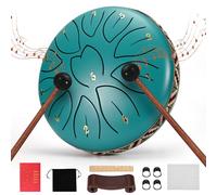 Helangel Steel Tongue Drum,11 Note 6 Inches Rain Drums for Garden,Handpan Drums with Music Book, Mallets and Carry Bag,Percussion Instrument Gift for Meditation Musical Education Mind Healing