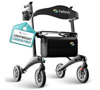 Helavo Carbon Ultralight Rollator Walker with Seat - Only 5.6 Kg - Folding Mobility Aid for The Elderly