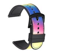 HELBAY Men's Braided Nylon Silicone Watch Strap, 20mm/22mm, Replacement Strap Accessory,Rainbow Black,22mm