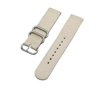 HELBAY Men's Braided Nylon Watch Straps, 18mm, 20mm, 22mm, 24mm,Replacement Wristband Accessories,Beige Silver,20mm