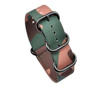 HELBAY Men's Camouflage Five-Ring Nylon Watch Strap 20mm 22mm Casual Watch Accessories,20mm