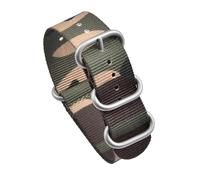 HELBAY Men's Camouflage Five-Ring Nylon Watch Strap 20mm 22mm Casual Watch Accessories,22mm