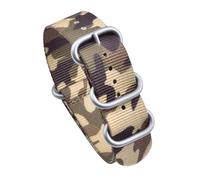 HELBAY Men's Camouflage Five-Ring Nylon Watch Strap 20mm 22mm Casual Watch Accessories,22mm
