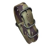HELBAY Men's Camouflage Five-Ring Nylon Watch Strap 20mm 22mm Casual Watch Accessories,22mm