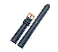 HELBAY Men's Leather Straps, 12mm, 14mm, 15mm, 16mm, 18mm, 20mm, Replacement Straps,Drak Blue Rose Gold,18mm