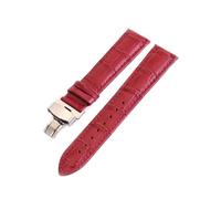HELBAY Men's Leather Watch Straps 12-24mm, Butterfly Buckle, Steel Buckle, Replacement Strap Accessory,Purple,14mm