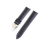 HELBAY Men's Leather Watch Straps, Replacement Strap Accessory, Suitable for Everyday Casual Wear,Black And White Line,12mm