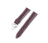 HELBAY Men's Leather Watch Straps, Replacement Strap Accessory, Suitable for Everyday Casual Wear,Brown And White Line,21mm