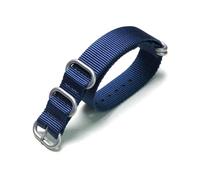 HELBAY Men's Nylon Canvas Watch Straps 18/19/20/21/22/23/24mm, with Buckle, Replacement Wristband Accessory,Royal,20mm,Black-Buckle