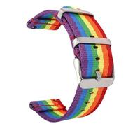 HELBAY Men's Nylon Canvas Watch Straps, 20mm/22mm, Watch Accessories, Braided Straps,Rainbow,20mm