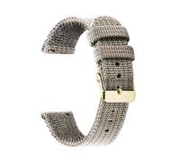 HELBAY Men's Nylon Canvas Woven Soft Watch Strap, 18mm, 20mm, 22mm, 24mm, Wristband Replacement Parts,Gray-Gold,24mm