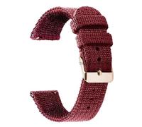 HELBAY Men's Nylon Canvas Woven Soft Watch Strap, 18mm, 20mm, 22mm, 24mm, Wristband Replacement Parts,Red-Rosegold,18mm