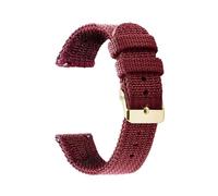HELBAY Men's Nylon Canvas Woven Soft Watch Strap, 18mm, 20mm, 22mm, 24mm, Wristband Replacement Parts,Red-Gold,18mm