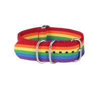 HELBAY Men's Nylon Watch Strap 16/18/20/22/24mm, Woven Buckle Strap,Rainbow,22mm
