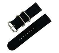 HELBAY Men's Nylon Watch Strap, 18mm/20mm/22mm 24mm Woven Canvas with Fine Steel Pin Buckle,Black-B,18mm