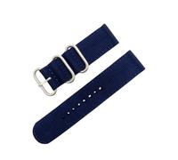 HELBAY Men's Nylon Watch Strap, 18mm/20mm/22mm 24mm Woven Canvas with Fine Steel Pin Buckle,Blue-B,20mm
