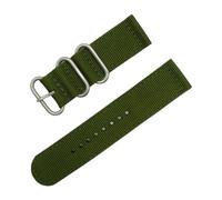 HELBAY Men's Nylon Watch Strap, 18mm/20mm/22mm 24mm Woven Canvas with Fine Steel Pin Buckle,Green-B,18mm