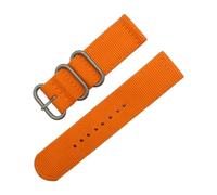HELBAY Men's Nylon Watch Strap, 18mm/20mm/22mm 24mm Woven Canvas with Fine Steel Pin Buckle,Orange-B,20mm