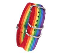 HELBAY Men's Nylon Watch Straps, 16mm 18mm 20mm 22mm 24mm, Watch Accessories,Rainbow,24mm
