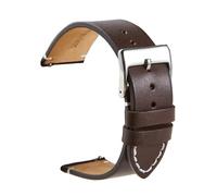 HELBAY Men's Retro Leather Watch Strap, 16, 18, 20, 22, 24mm, Soft and Lightweight Strap, Spring Bar,Dark Brown,22mm