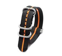 HELBAY Men's Soft and Breathable Nylon Replacement Strap, 18mm, 20mm, 22mm, 24mm, Adjustable Buckle,2Black1Orange4Ow,24mm