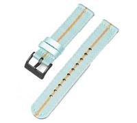 HELBAY Men's Soft Nylon Watch Strap, 18mm/20mm/22mm/24mm, Canvas Replacement Strap,Mint Green Yellow B,20mm
