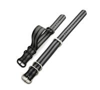 HELBAY Nylon Canvas Watch Strap, Smartwatch Strap, Metal Five-Ring Buckle, 18/20mm/22mm/24mm,Black Grey,18mm