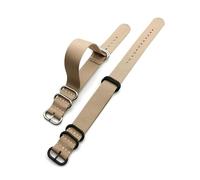 HELBAY Nylon Canvas Watch Strap, Smartwatch Strap, Metal Five-Ring Buckle, 18/20mm/22mm/24mm,Khaki,18mm