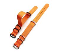 HELBAY Nylon Canvas Watch Strap, Smartwatch Strap, Metal Five-Ring Buckle, 18/20mm/22mm/24mm,Orange,18mm