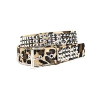 HELBAY Punk Style Adjustable Waist Belt - Leopard Print PU Leather with Metal Pin Buckle for Women and Men