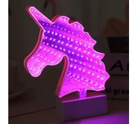 HELCEKOU 3D Mirror Night Light, Infinity Tunnel Light,LED Light Light,Unicorn1,Rainbow