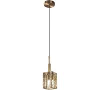 HELCEKOU All-Copper Crystal Chandelier, G 9 Long Pendant Light, Light Luxury Bedroom Bedside Ceiling Fixture, Retro Farmhouse Living Room Background Wall Bar Indoor Adjustable Height