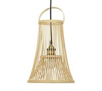 HELCEKOU Bamboo Basket Hanging Light With Wood Handmade Weave Flared Pendant Lighting Modern Adjustable Wicker Chandelier Southeast Asian Single Head For Kitchen Island Bedside Teahouse Selfless