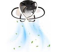 HELCEKOU Ceiling fan light LED Mute Fan Light Side Lighted Seven Blades 6 speeds with Remote Control dimmable Bedroom Dining Room Black White 40CM/50CM (Co