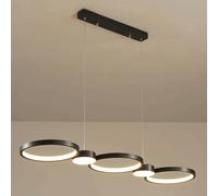 HELCEKOU Ceiling Light Chandelier Modern LED s Combination Circle 95cm Dining Room Pendant Variable 40W Black Hanging for Above Table Kitchen Island