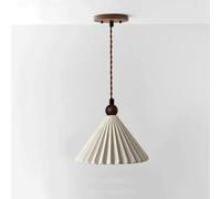 HELCEKOU Ceiling Light Chandelier Modern Source Kitchen Island White Pleated Ceramic Pendant Lamp Restaurant Bar Living Room Study Coffee Shop Corridor Bedroom Single Hanging