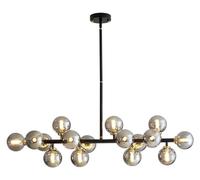 HELCEKOU Chandelier Gold Large Chandeliers Pendant Lights 16-Light Globe Magic Bean Molecular Ceiling Hanging Lighting, Modern For Living Room Dining Farmhouse (Color:Blac