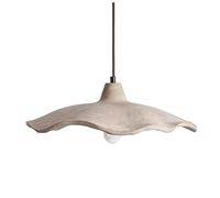 HELCEKOU Concrete Lotus Flower Pendant Light Fixture, Grey Cement Ceiling Hanging Lamp, Mid Century Modern Chandelier for Bedroom, Bedside, Kitchen Island, Dining Room(Diameter 25cm)