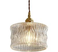 HELCEKOU Copper Shade Drop Light Lighting Ceiling Modern Crystal Drum Chandelier Flush Mount E27 Fixture, Luxury