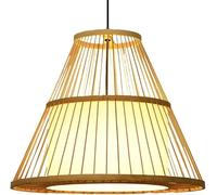 HELCEKOU Geometric Hanging Lights Conical Birdcage Pendant Lamp Natural Material Domed Chandelier Lamps, Luxury