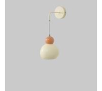 HELCEKOU Home Decor Creamy Living Room Wall Lighting Fixtures Nordic Milk Beige Sconce Light Hanging Wire Height Adjustable Bedrooms Night Dome Skitchen Islands Lamp for Mounted/Beige(B)