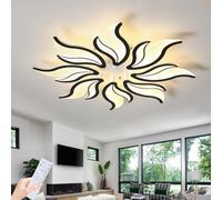 HELCEKOU Modern Ceiling Light with Memory Function,Smart Lamp Three Colour Dimming.Flower APP Remote Control, Suitable for Living Rooms, Bedrooms and Studies,Black-8